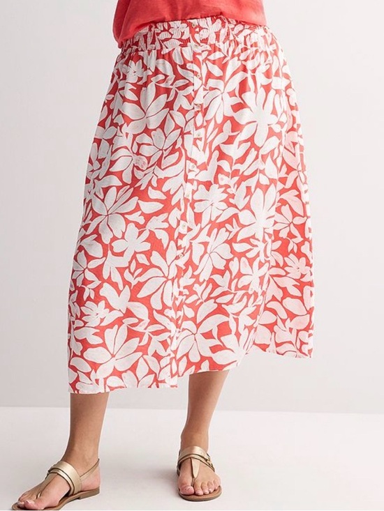 Sonoma Dresses & Skirts - Sonoma Coral and White Floral Midi Skirt